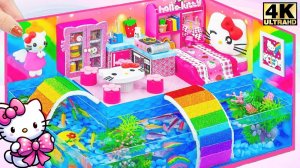 Кукольный домик Hello Kitty с аквариумом вокруг, радужным мостиком и милой кроватью 🌈 ❤️ Миниат
