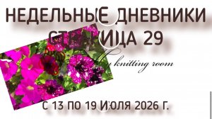 Недельные дневники. Страница 29. С 13 по 19 июля. Ничего интересного, сплошные будни, да повязушки.