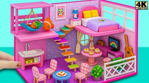 Кукольный домик Make Pink Cosy Loft с радужными ступеньками, милым декором и мини-комнатой мечт