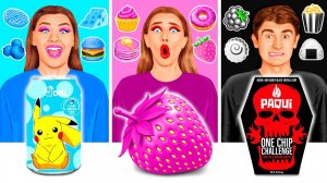 24 Часа Едим Еду Одного Цвета Челлендж # Умные Гаджеты или Лайфхаки от TeenTeam Challenge