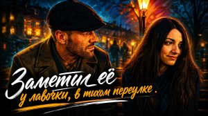Заметил её у лавочки, в тихом переулке .