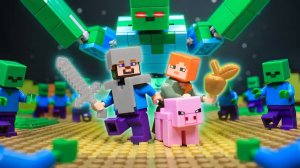 Приключение Алекса и Стива - Поиск золотого яблока: Атака зомби-LEGO Stopmotion