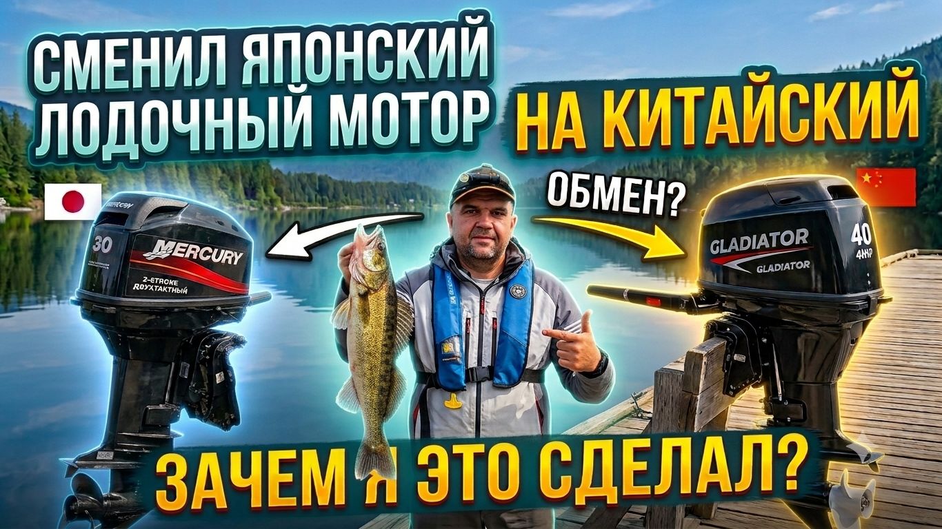 Японский или Китайский лодочный мотор? СМЕНИЛ MERCURY на GLADIATOR !!!!!!