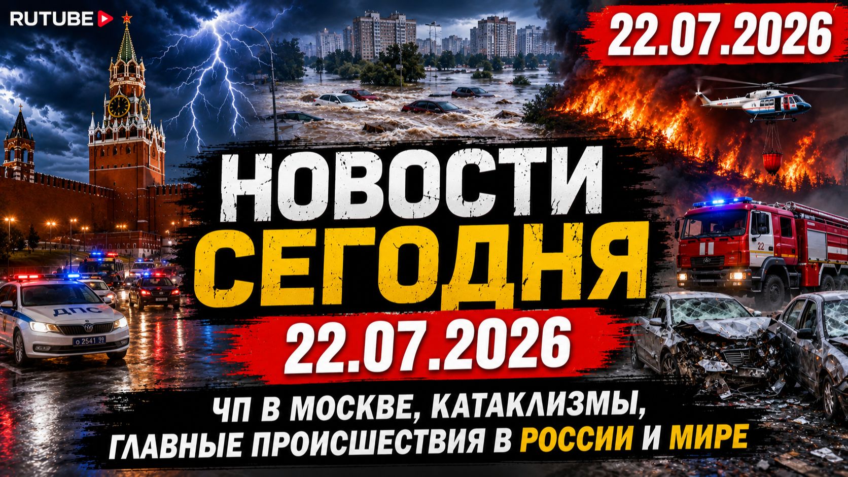 НОВОСТИ СЕГОДНЯ 22.07.2026 | ЧП в Москве, катаклизмы, главные происшествия в России и мире смотреть онлайн