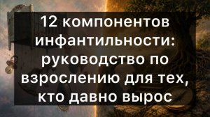 12 компонентов инфантильности: руководство по взрослению для тех, кто давно вырос