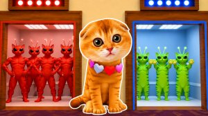 ВЕЧЕРИНКА КОТИКОВ! Я ОКАЗАЛСЯ В ЛИФТЕ С ИНОПЛАНЕТЯНАМИ В ROBLOX | KITTEN GAMES