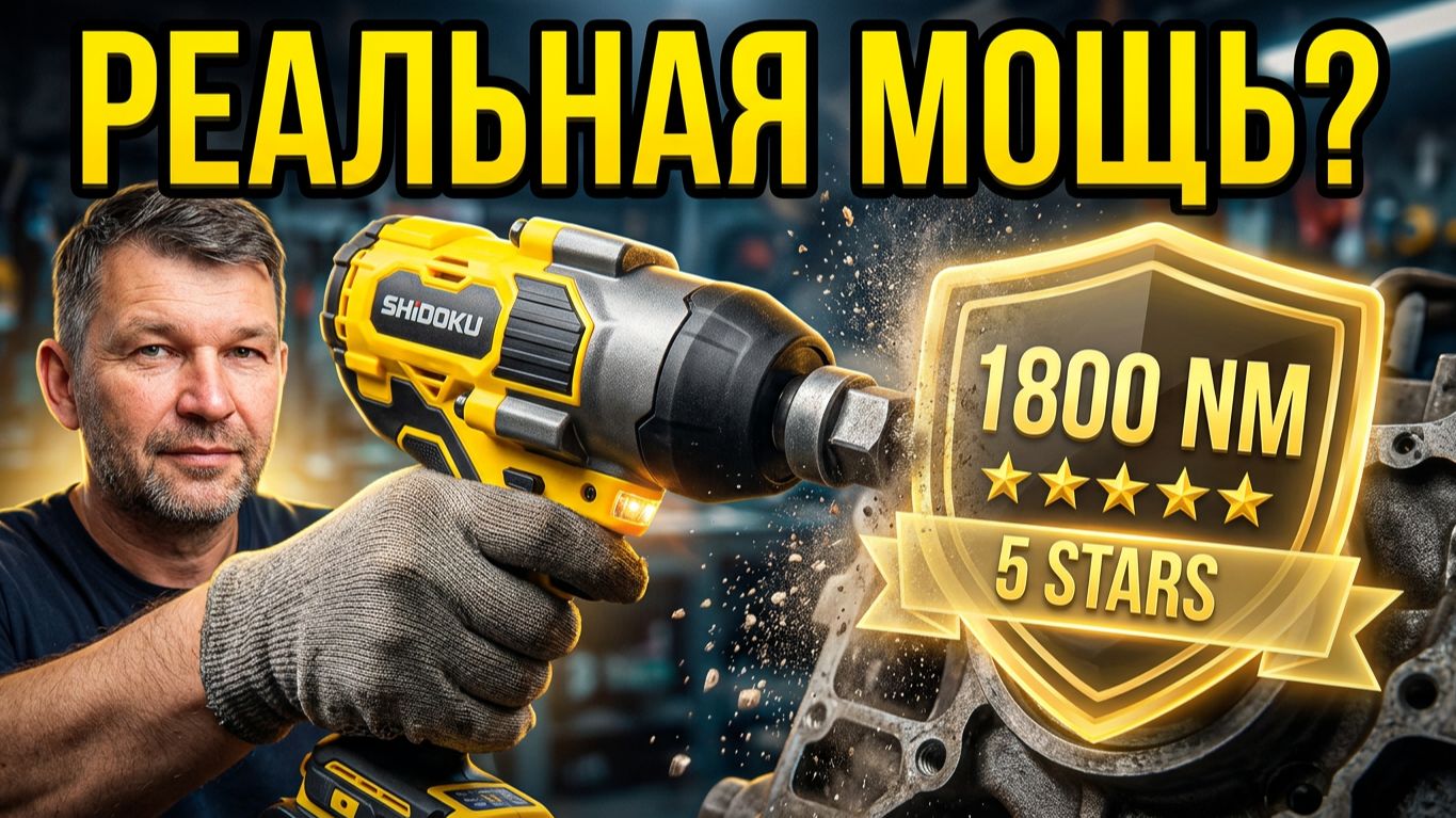 SHIDOKU SH G2 тестирую мощный аккумуляторный гайковёрт с квадратом 3/4" смотреть онлайн