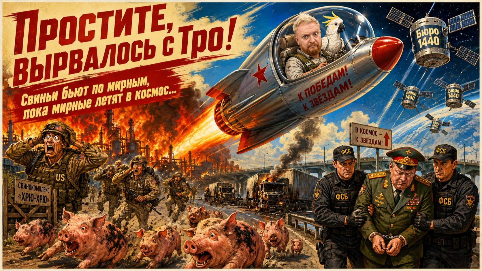 "Просите, вырвалось!" №473| Про удары свиней по свиноферме, атака по гражданским на Чонгарском мосту смотреть онлайн