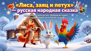 🦊🐰🐓✨ «Лиса, заяц и петух» — русская народная сказка | Аудиосказка для детей