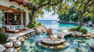СПОКОЙНАЯ МУЗЫКА У МОРСКОЙ ЛАГУНЫ 🌿🌊 РАССЛАБЛЯЮЩИЙ ОТДЫХ У ВОДЫ