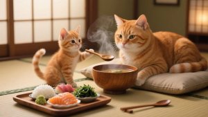 Мама–кошка заболела - рыжий котенок заботится о маме ☺️☺❤️