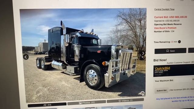 играю трак на аукционе Peterbilt 379 Caterpillar