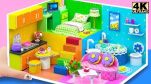 Миниатюрный дом мечты своими руками 🏠✨ #Как сделать 4 красочные комнаты для вашего милого хомяк