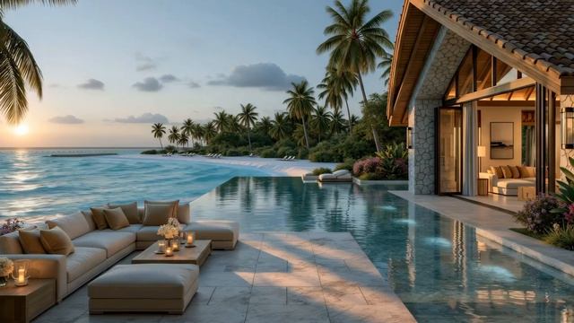 ОКЕАН, ЗАКАТ И СПОКОЙНАЯ МУЗЫКА 🌴🌅 РОСКОШНАЯ АТМОСФЕРА ДЛЯ РЕЛАКСА