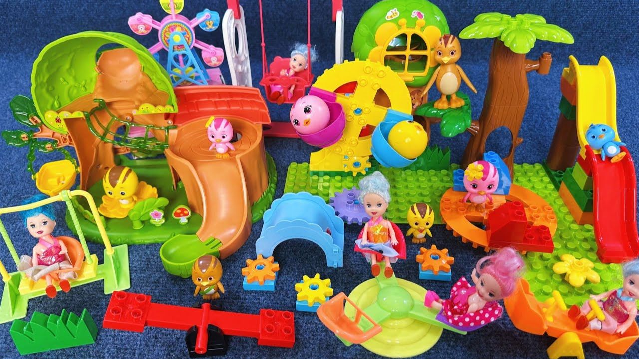 Играем в Игровой набор для детской площадки! Распаковка и Обзор ярких игрушек! Мультики для детей! смотреть онлайн