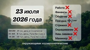Гороскоп 23 июля 2026 года, лунный день