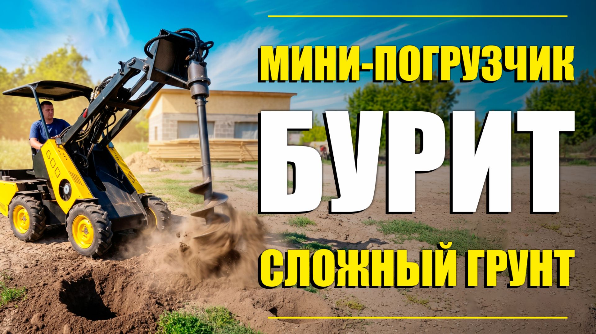 Бурение отверстий для опоры на сложном участке МИНИ ПОГРУЗЧИКОМ MAKER - 600 смотреть онлайн