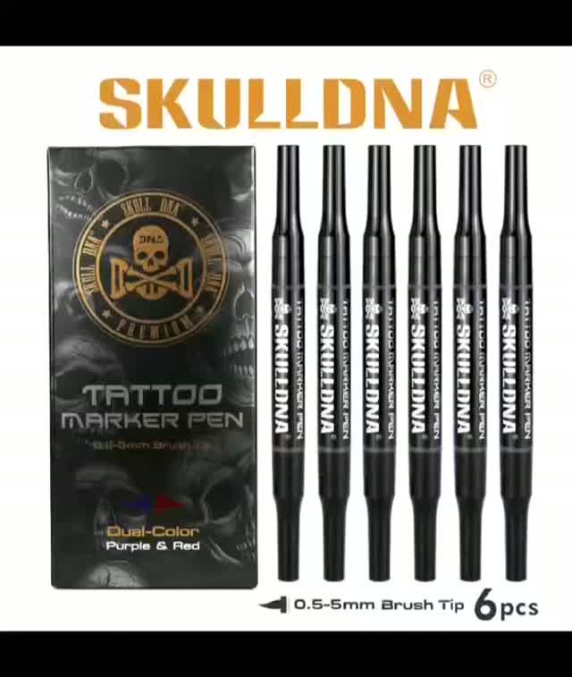 Трансферный маркер AVA Skulldna Premium Tattoo Marker Purple & Red