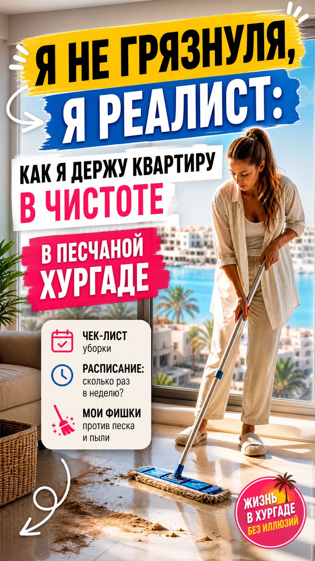 Жизнь в Хургаде: песок на полу каждый день — и вот как я с этим справляюсь