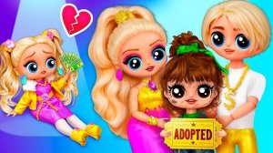 Меня удочерили МИЛЛИОНЕРЫ! Из Бедной девочки в ГИГА БОГАТУЮ! 32 идеи для кукол ЛОЛ ОМГ