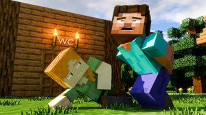 Туалет в майнкрафт — жизнь Алекса и Стива (Minecraft). Анимация. Мультики для детей. Мультфильмы