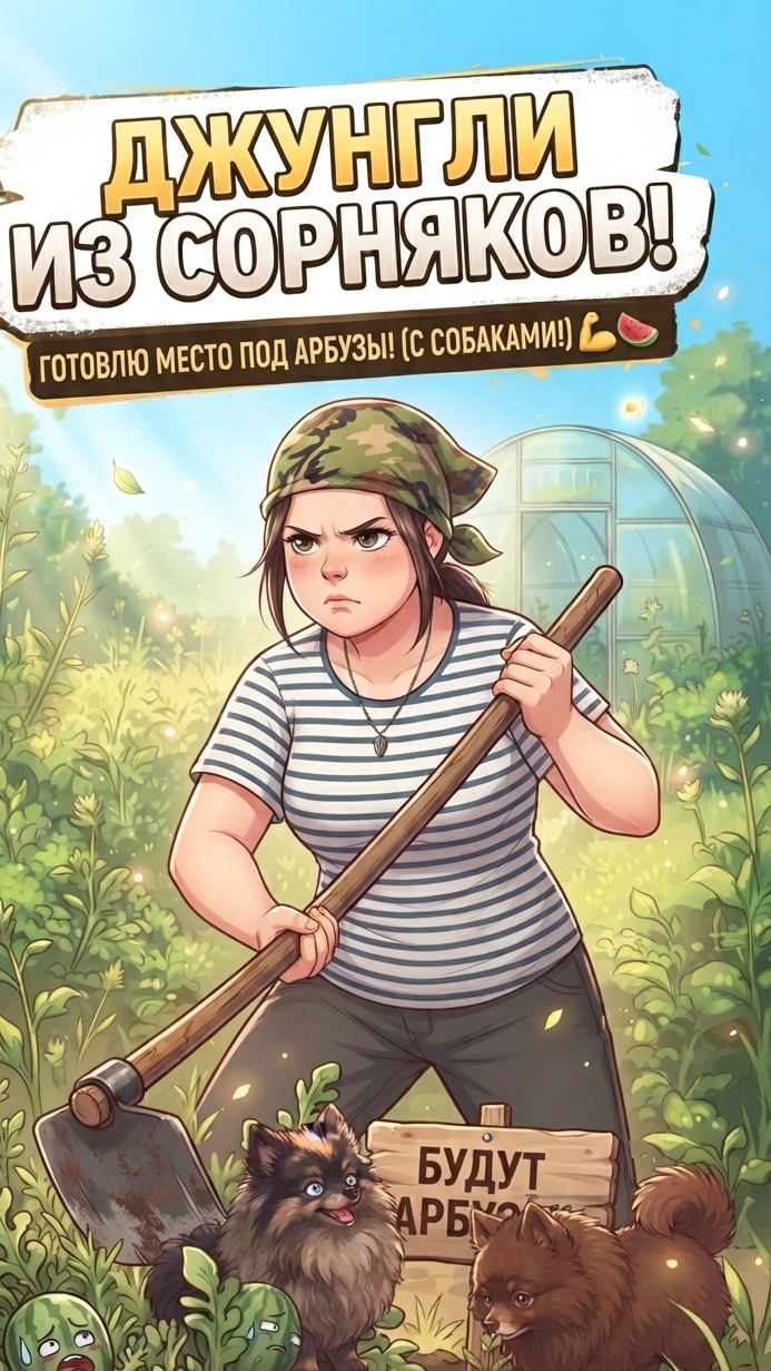 ДАЧНЫЙ ВЛОГ: Собаки на грядках и начало битвы за АРБУЗЫ! 🌿🍉🐕