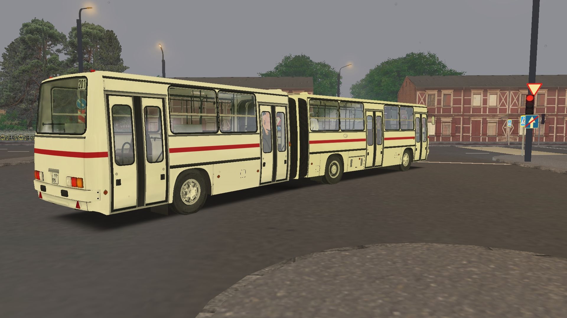 Поездка на Ikarus-280.33 по маршруту №201 по карте Мичурино 2.8 смотреть онлайн