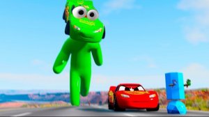 ЭПИЧЕСКИЙ ПОБЕГ от Человека паука против машины, Лайтнинг Маккуин в Beamng Drive