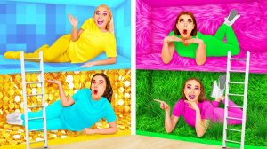 Секретные Домики под Кроватью Четыре Цвета Челлендж # Весёлые Идеи Для Декора от TeenTeam Chall