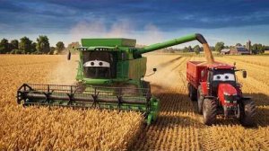 🌾 Большая уборка пшеницы 😱 Комбайн и тракторы в деле! 🚜