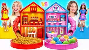 Строим Удивительный Кукольный Домик _ МакДональдс vs Баскин Роббинс