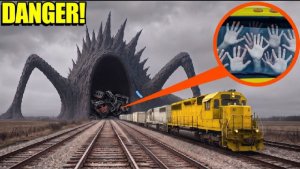 Дрон заснял, как «Пожиратель земли» ест поезд! (Это станет нашим концом!) СТРАШИЛКИ МОМО.