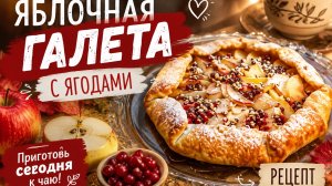 Яблочная галета с ягодами 🥮 #рецепт