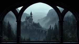 The Red Dragon's Keep 🐉  Rainy Window Ambience • Medieval Castle • Dark Fantasy