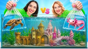Строим Удивительный Аквариум # Аксолотль vs Черепашка Челлендж от DO