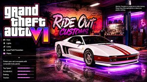 GTA 6: Геймплей Тюнинга и кастомизации транспорта (официально)