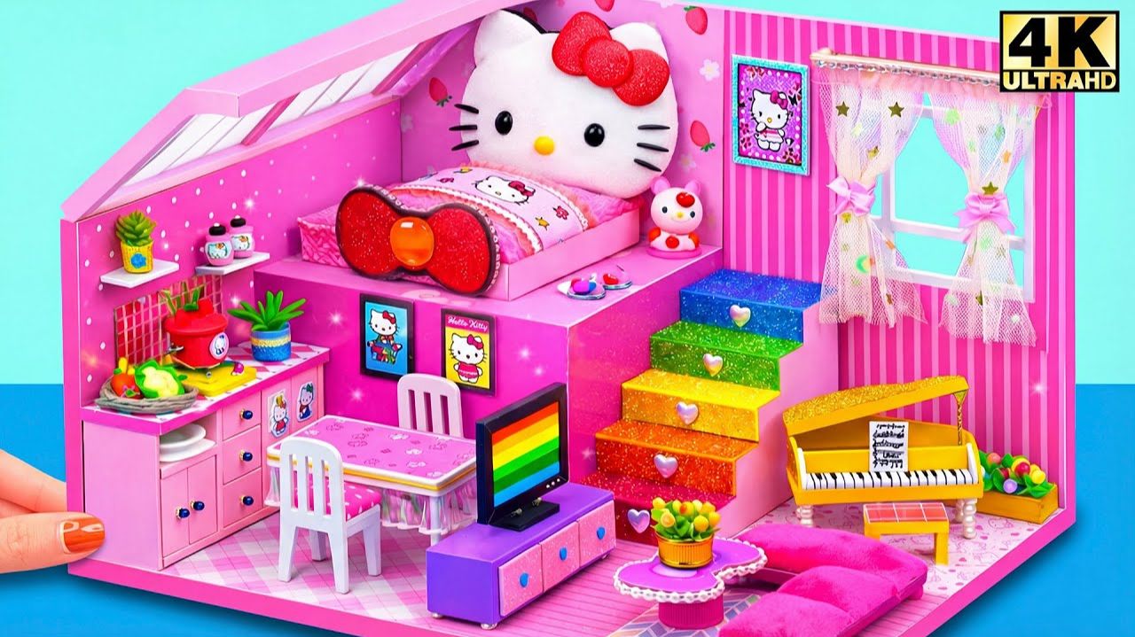 Постройте супер милый миниатюрный домик Hello Kitty с радужной лестницей 💖✨ #Миниатюрный дом св смотреть онлайн