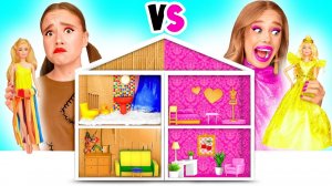 Строим Удивительный Кукольный Домик для Барби # Дорогой vs Дешевый Челлендж от TeenTeam Challen