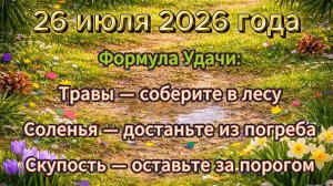 Народные приметы на 26 июля 2026 года