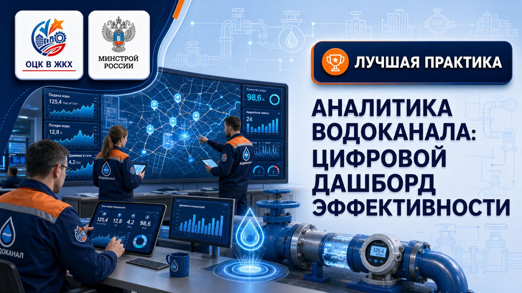 Аналитика водоканала: цифровой дашборд эффективности. Коробочное решение ОЦК в ЖКХ