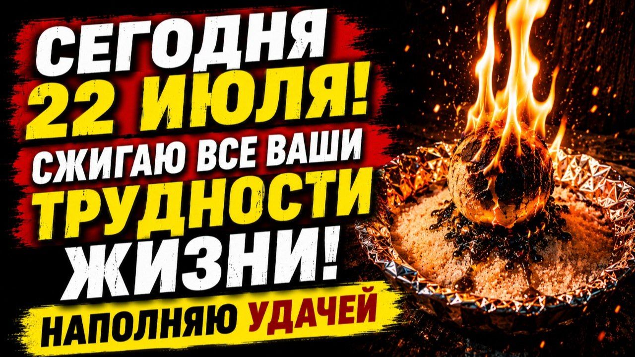СЕГОДНЯ 22 ИЮЛЯ! Сжигаю все ваши трудности жизни! Наполняю удачей ,чищу жизненный путь! смотреть онлайн