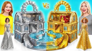 Строим Удивительный Кукольный Домик Золотой vs Серебряный Челлендж _ Креативные Лайфхаки Для Декора