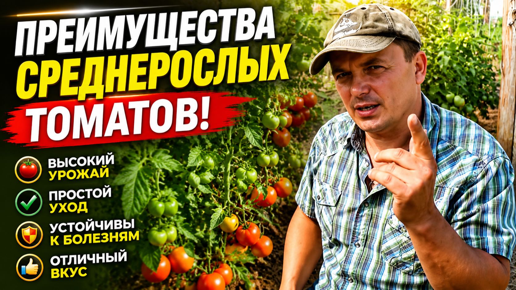 БОЛЬШИЕ ПРЕИМУЩЕСТВА СРЕДНЕРОСЛЫХ ТОМАТОВ!