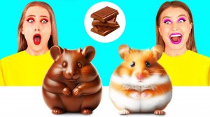 Челлендж. Шоколадная Еда vs Настоящая еда # Забавные Кухонные Лайфхаки
