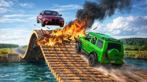 BeamNG/Drive - Четвертое испытание Машины против моста с пандусом