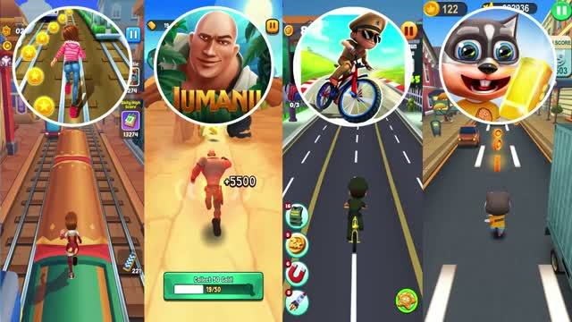 БИТВА ЛУЧШИХ РАННЕРОВ НА ПЛАНЕТЕ! 🏃♂️Subway Princess,Jumanji, Singham Cycle,Кот-Серфер смотреть онлайн