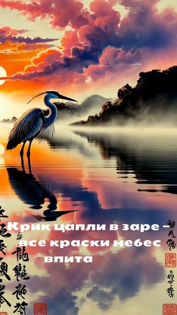 Крик цапли в заре — все краски небес впитались в крыло одиночества смотреть онлайн