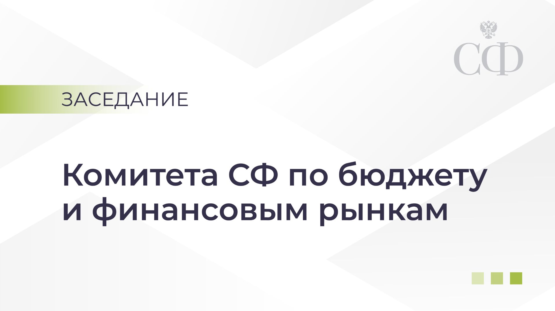Заседание Комитета СФ по бюджету и финансовым рынкам