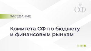 Заседание Комитета СФ по бюджету и финансовым рынкам