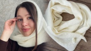 Платок спицами (косынка, бактус). Подробная инструкция